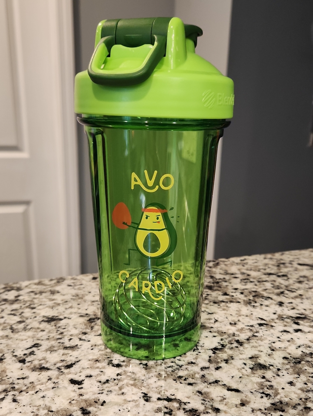 Green Avocado Blender Bottle Shaker Cup with Whisk Ball